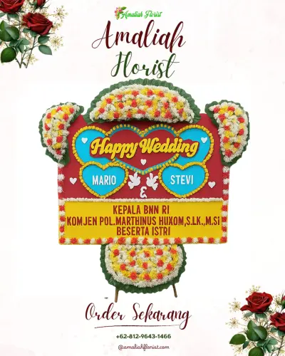 Karangan Papan Bunga Pernikahan di Tuwel